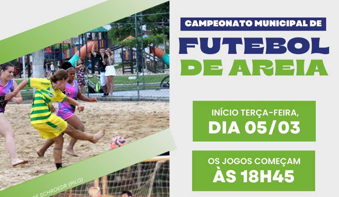 Timbó – Campeonato Municipal de Futebol de Areia inicia dia 05 de março