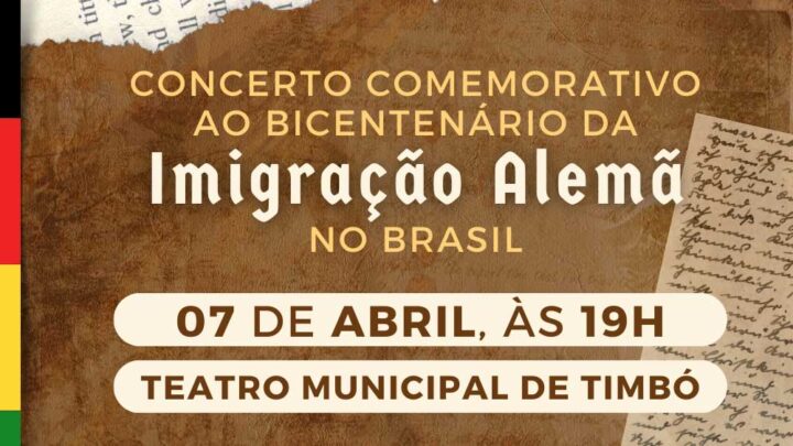 Concerto do Bicentenário da Imigração Alemã no Brasil é neste domingo em Timbó