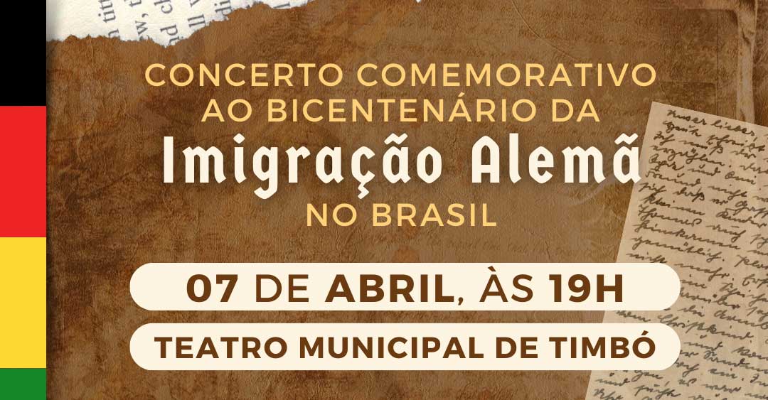 Concerto do Bicentenário da Imigração Alemã no Brasil é neste domingo em Timbó