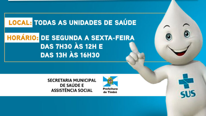Timbó amplia faixa etária da vacinação contra a Gripe para criança até 12 anos