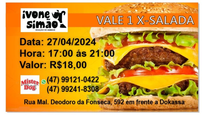 Protetora de Animais Ivone Simão realiza X-Salada Solidário no dia 27 de abril