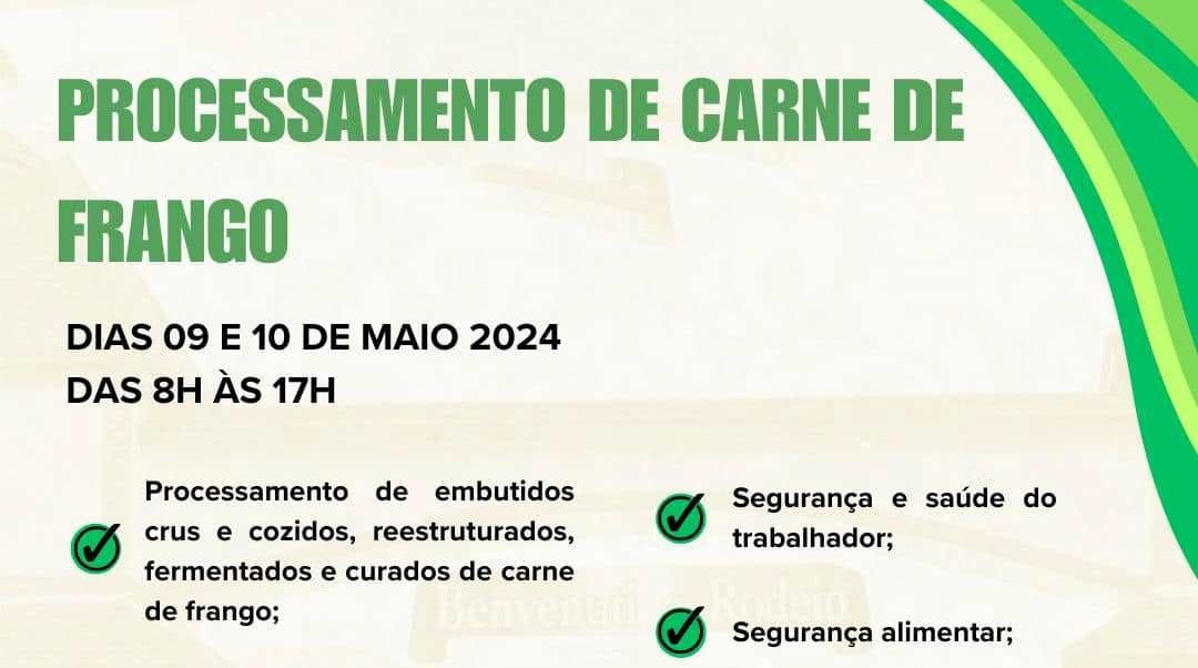 CURSO – Secretaria de Agricultura e Meio Ambiente promove curso de processamento de carne de frango