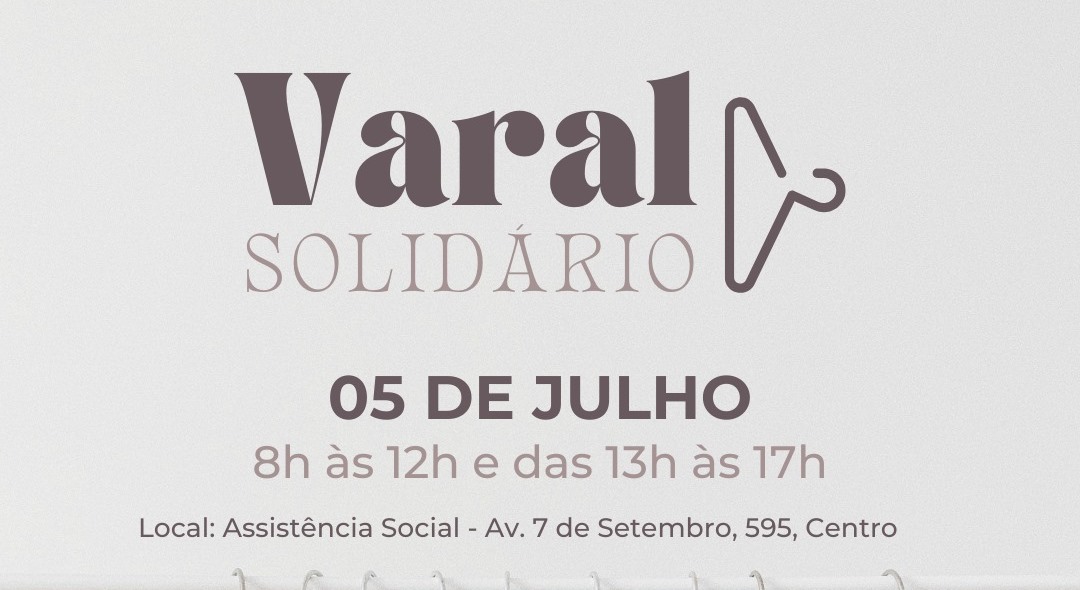Assistência Social de Timbó realiza Varal Solidário dia 05 de julho Assistência Social de Timbó realiza Varal Solidário dia 05 de julho