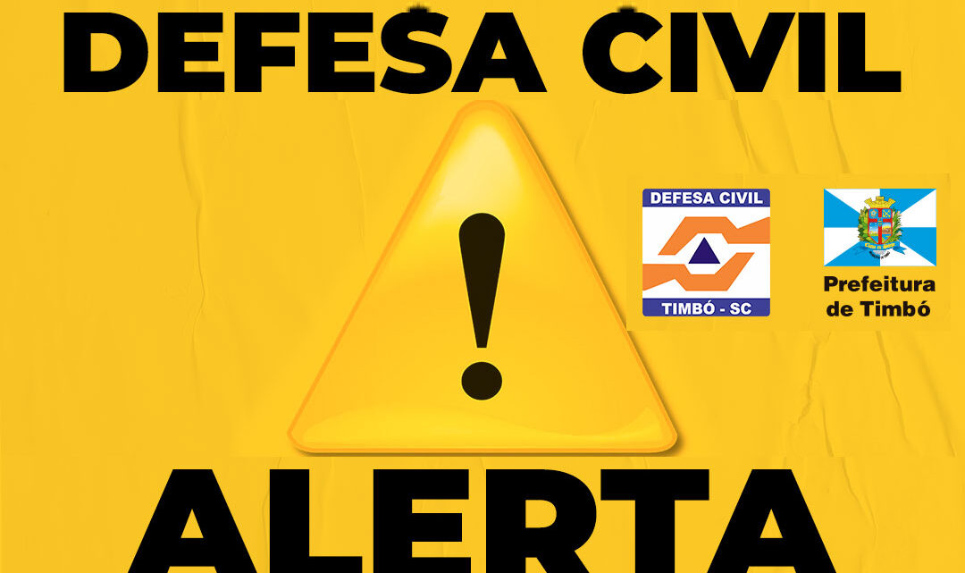 Defesa Civil de Timbó alerta para grande volume de chuvas no final de semana Defesa Civil de Timbó alerta para grande volume de chuvas no final de semana