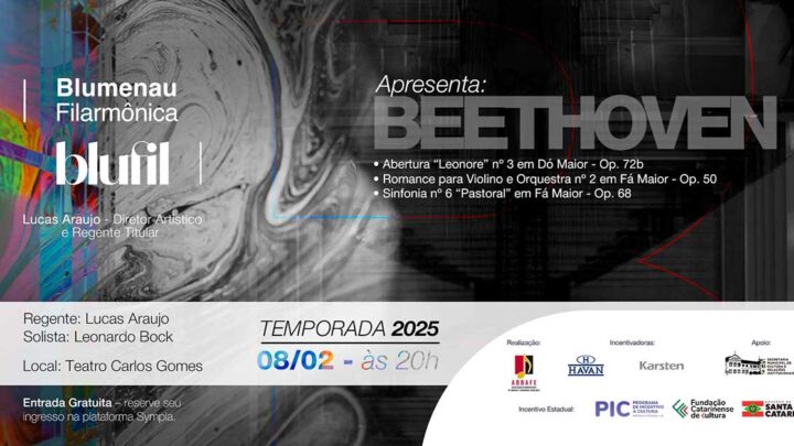 Segundo concerto da Blumenau Filarmônica ocorre no dia 8 de fevereiro, no Teatro Carlos Gomes