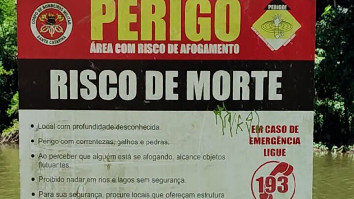 Banhos em rios de Timbó são perigosos: alerta da Defesa Civil e Bombeiros