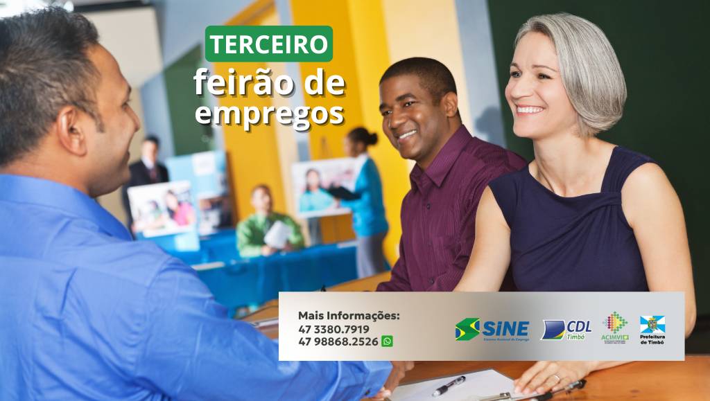 Timbó fortalece geração de empregos com 3º Feirão de Empregos e convida empresas a participarem da iniciativa