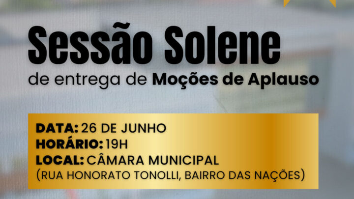 Câmara de Timbó – Sessão Solene para entrega de Moções de Aplauso acontece na próxima semana