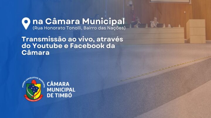 Câmara de Timbó fará Audiências Públicas sobre Saúde e Finanças em setembro