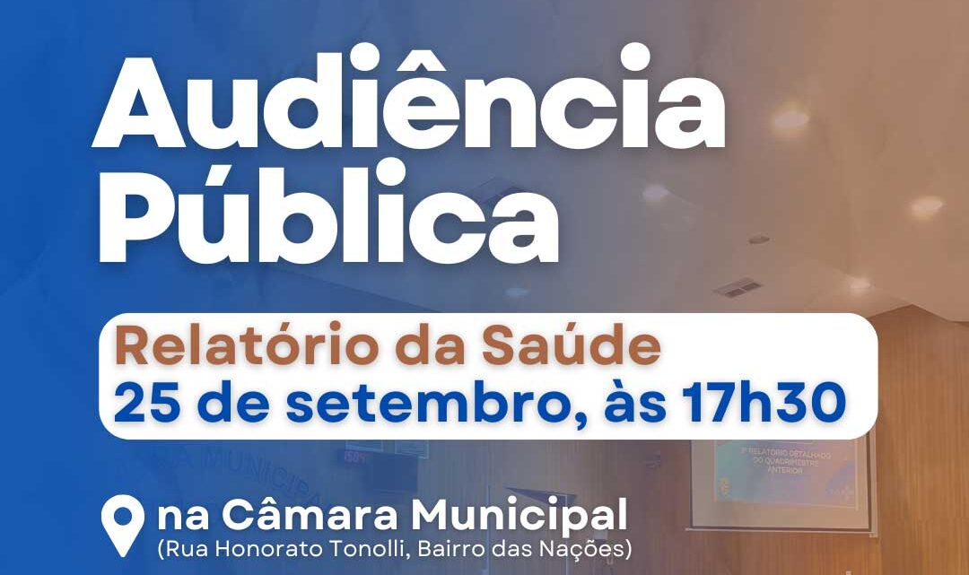 Câmara de Timbó realiza nesta quinta-feira Audiência Pública de apresentação de relatório da saúde