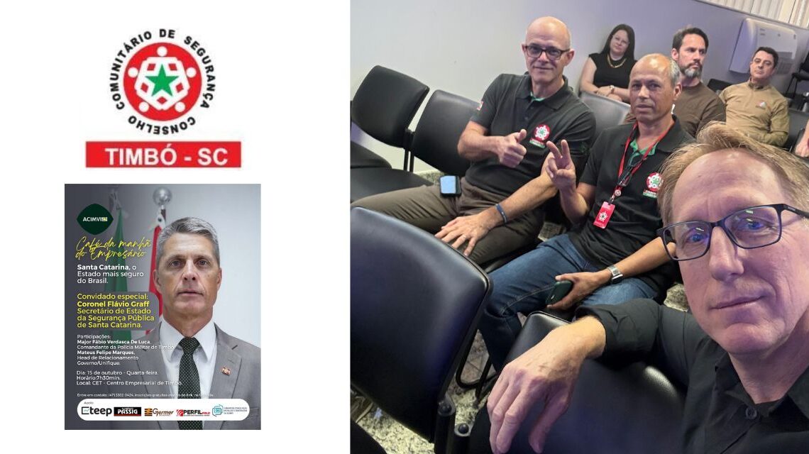 CONSEG Timbó participa de palestra sobre SC como o “Estado Mais Seguro do Brasil”