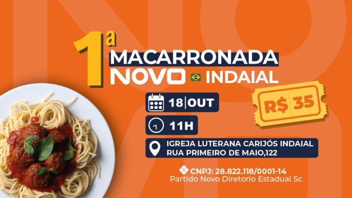 NOVO Indaial realiza a 1ª Macarronada do NOVO 2025 com presença de lideranças e foco nos valores do partido