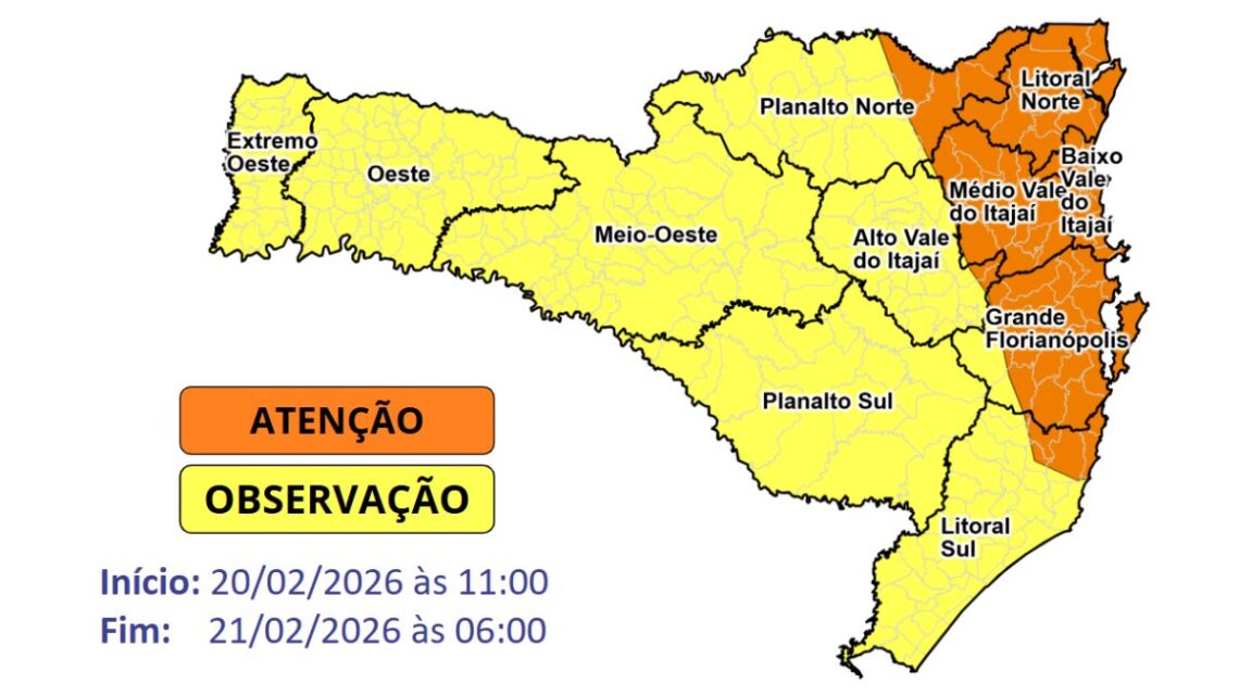 Alerta SDC/SC: Temporais e Vendavais entre Sexta (20) e Sábado (21) Alerta SDC/SC: Temporais e Vendavais entre Sexta (20) e Sábado (21)
