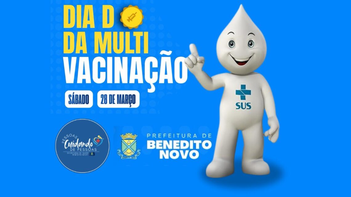 Dia D da Vacinação acontece neste sábado em Benedito Novo com atendimento ampliado Dia D da Vacinação acontece neste sábado em Benedito Novo com atendimento ampliado