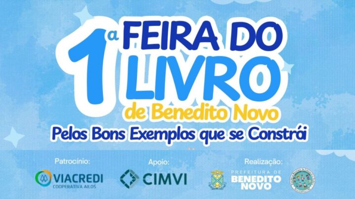 Benedito Novo realiza 1ª Feira do Livro com programação cultural e presença de escritor renomado