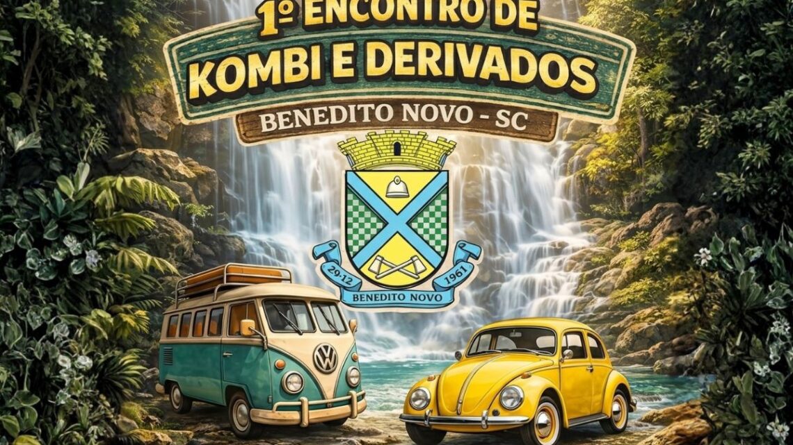 Benedito Novo recebe 1º Encontro de Kombi e Derivados com exposição, cultura automotiva e ação solidária