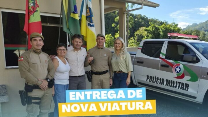 Benedito Novo recebe nova viatura para reforçar a segurança no interior