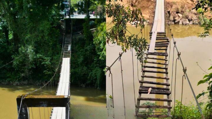 Ponte Pênsil do Centro de Benedito Novo é desativada