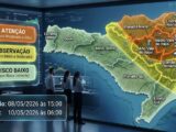 SDC/SC: Aviso de chuvas intensas em Santa Catarina entre 08/05 e 10/05