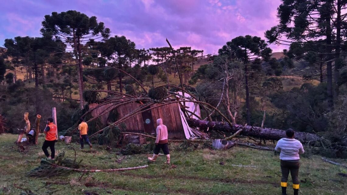 Temporal causa destruição e prejuízos no interior e na cidade de São Joaquim