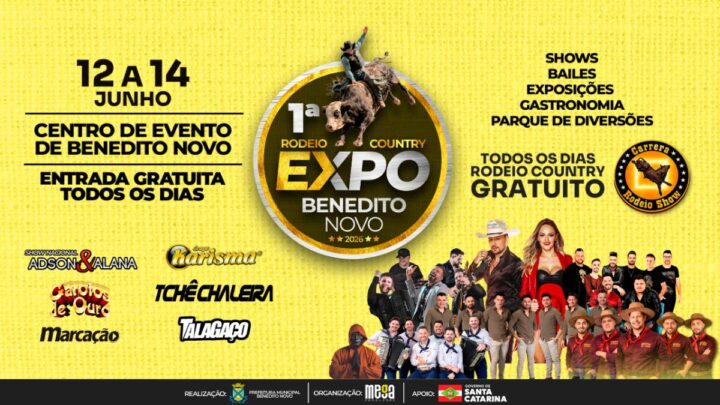 Expo Benedito Novo divulga programação completa da 1ª edição