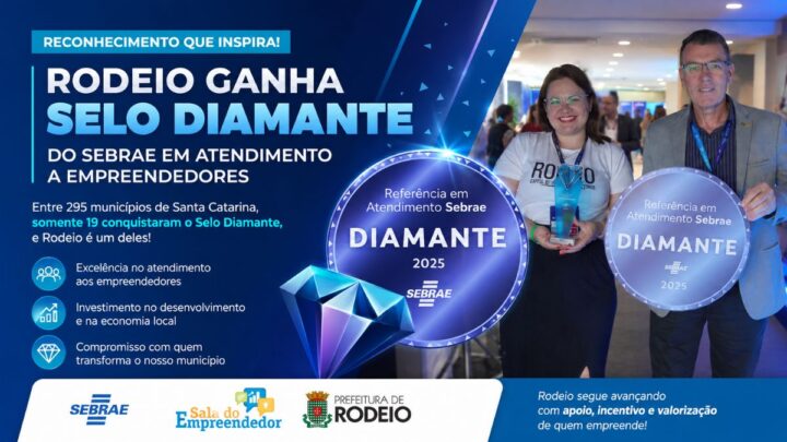 Rodeio ganha Selo Diamante do Sebrae em atendimento a empreendedores