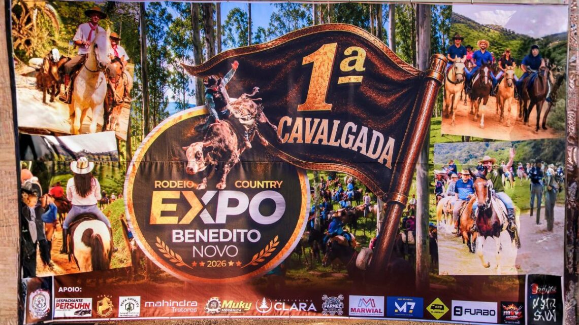 Tradição e emoção marcam a grande Cavalgada da 1ª Expo Benedito Novo Tradição e emoção marcam a grande Cavalgada da 1ª Expo Benedito Novo